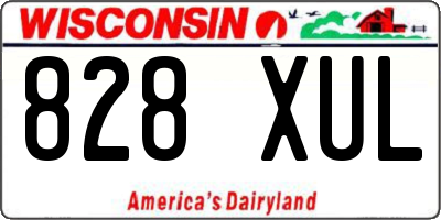 WI license plate 828XUL