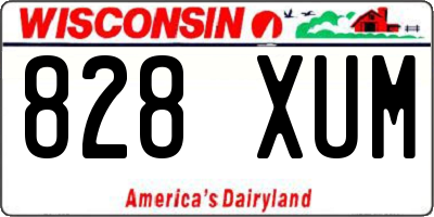 WI license plate 828XUM