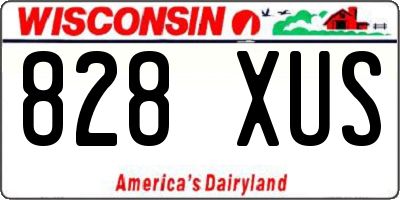 WI license plate 828XUS