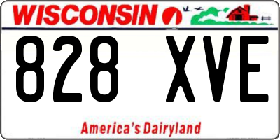 WI license plate 828XVE