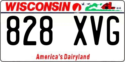 WI license plate 828XVG