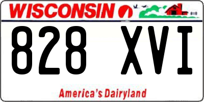 WI license plate 828XVI