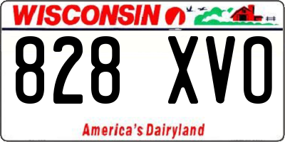 WI license plate 828XVO
