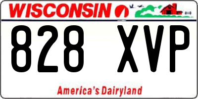 WI license plate 828XVP