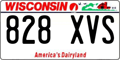WI license plate 828XVS