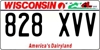 WI license plate 828XVV