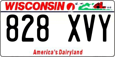 WI license plate 828XVY