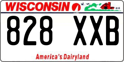 WI license plate 828XXB