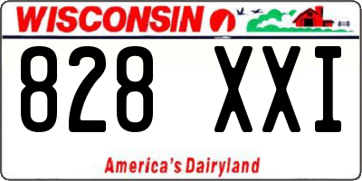 WI license plate 828XXI