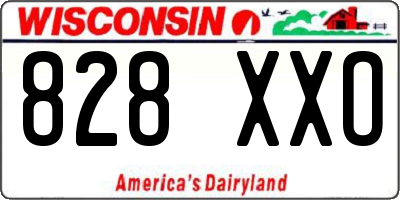 WI license plate 828XXO