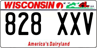 WI license plate 828XXV