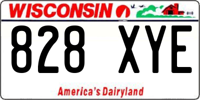 WI license plate 828XYE