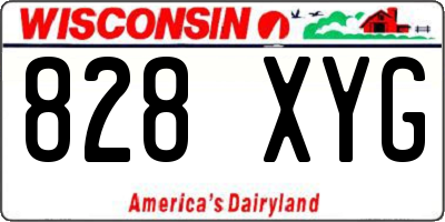 WI license plate 828XYG