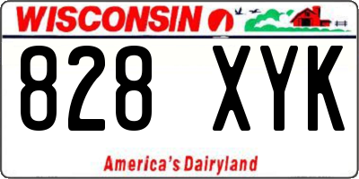 WI license plate 828XYK