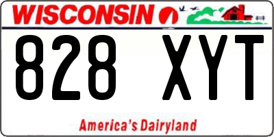 WI license plate 828XYT