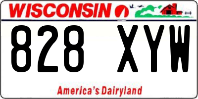 WI license plate 828XYW