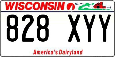 WI license plate 828XYY