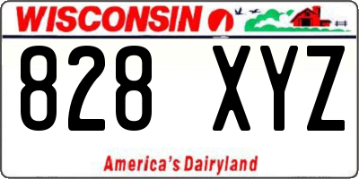 WI license plate 828XYZ