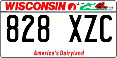 WI license plate 828XZC