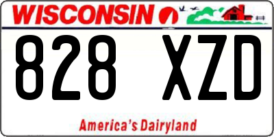 WI license plate 828XZD
