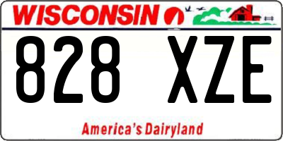 WI license plate 828XZE