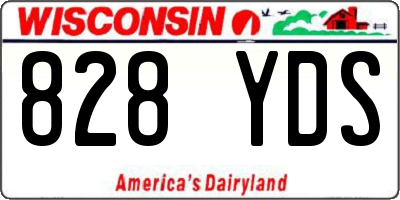 WI license plate 828YDS