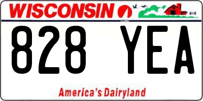 WI license plate 828YEA