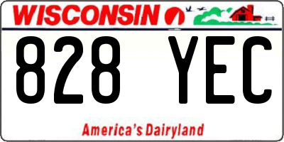 WI license plate 828YEC