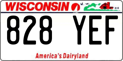 WI license plate 828YEF