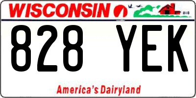 WI license plate 828YEK