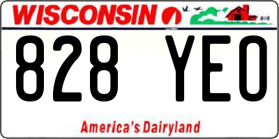 WI license plate 828YEO