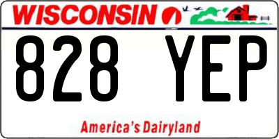 WI license plate 828YEP