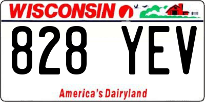 WI license plate 828YEV