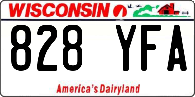 WI license plate 828YFA