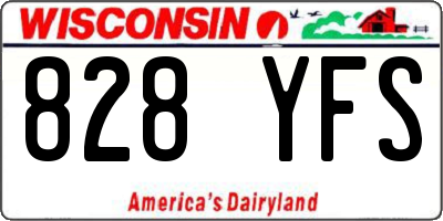 WI license plate 828YFS