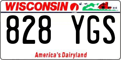 WI license plate 828YGS
