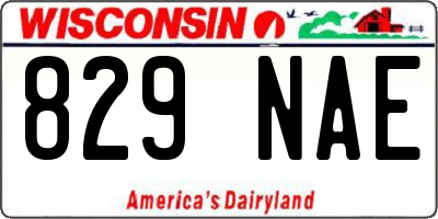 WI license plate 829NAE