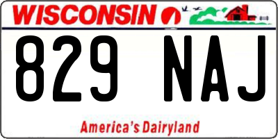 WI license plate 829NAJ