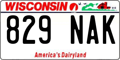 WI license plate 829NAK