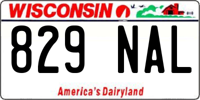 WI license plate 829NAL