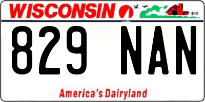 WI license plate 829NAN