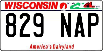 WI license plate 829NAP