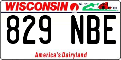 WI license plate 829NBE