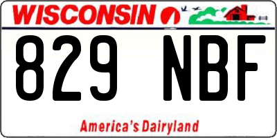 WI license plate 829NBF