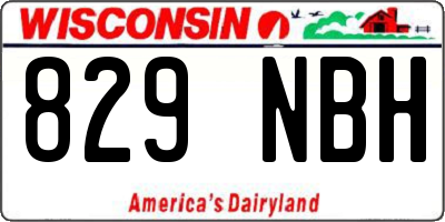WI license plate 829NBH