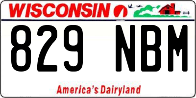 WI license plate 829NBM