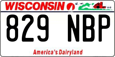 WI license plate 829NBP