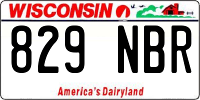 WI license plate 829NBR