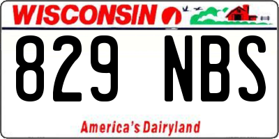 WI license plate 829NBS