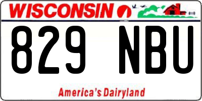 WI license plate 829NBU
